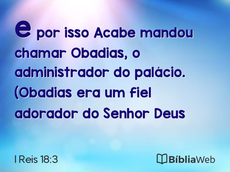 I Reis 18:3 em imagem para compartilhar