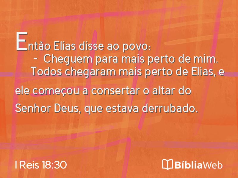 I Reis 18:30 em imagem para compartilhar