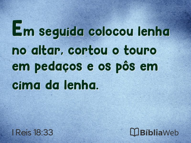I Reis 18:33 em imagem para compartilhar
