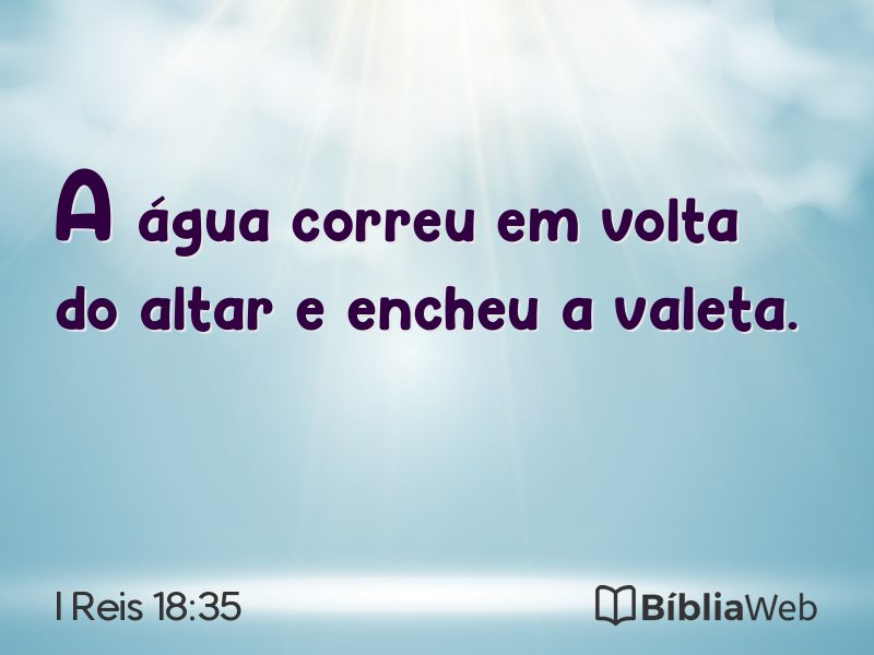 I Reis 18:35 em imagem para compartilhar