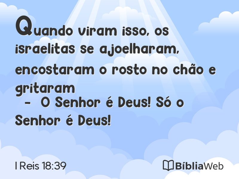 I Reis 18:39 em imagem para compartilhar