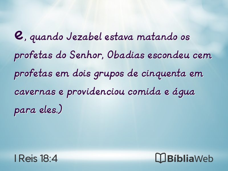 I Reis 18:4 em imagem para compartilhar