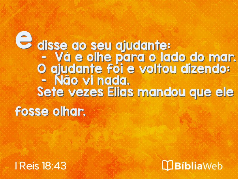 I Reis 18:43 em imagem para compartilhar
