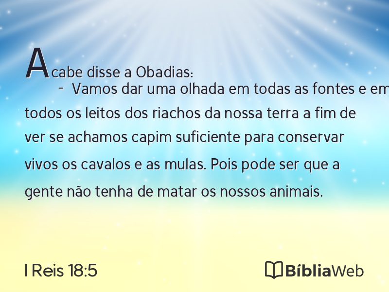 I Reis 18:5 em imagem para compartilhar