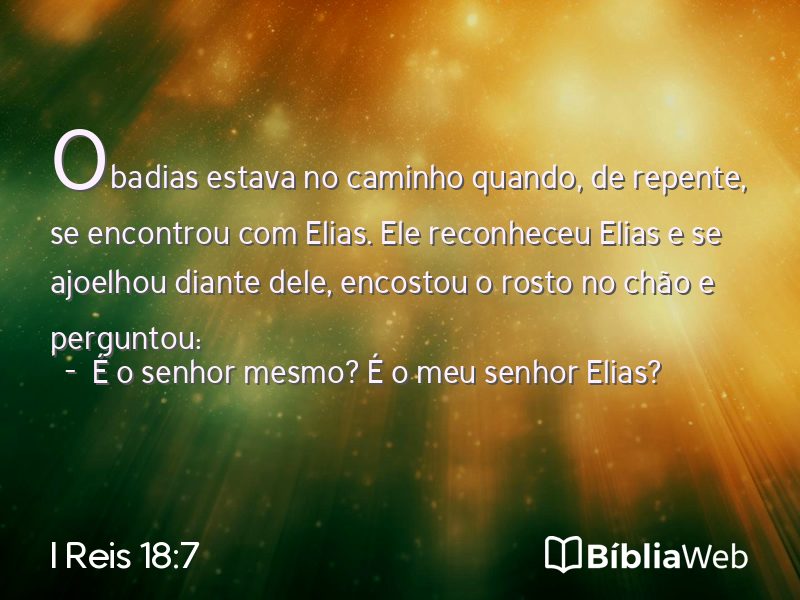 I Reis 18:7 em imagem para compartilhar