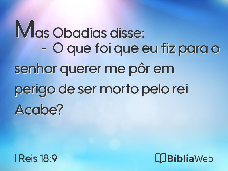 I Reis 18:9 em imagem para compartilhar