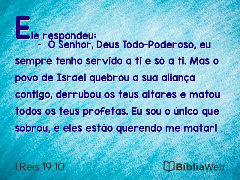I Reis 19:10 em imagem para compartilhar