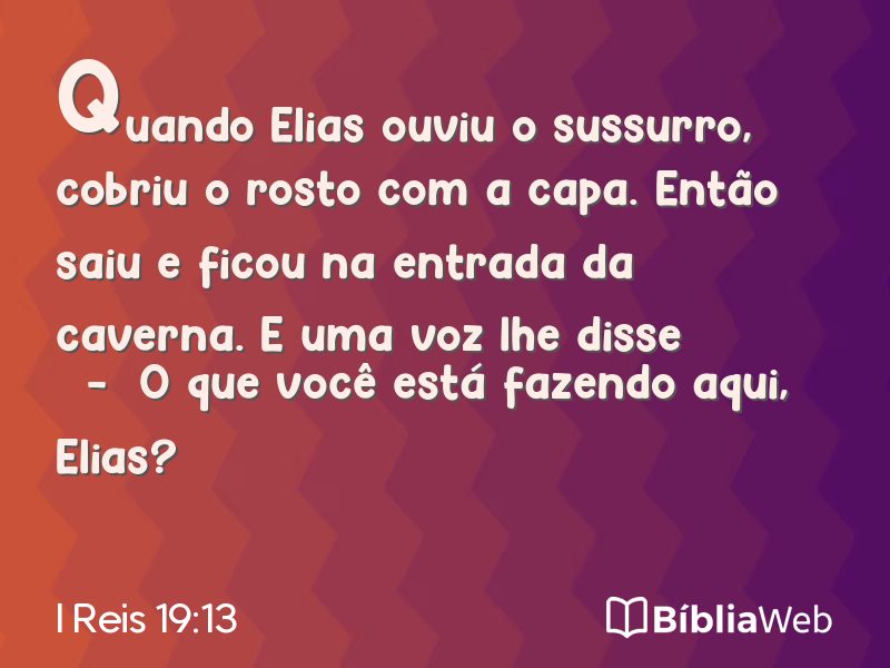 I Reis 19:13 em imagem para compartilhar