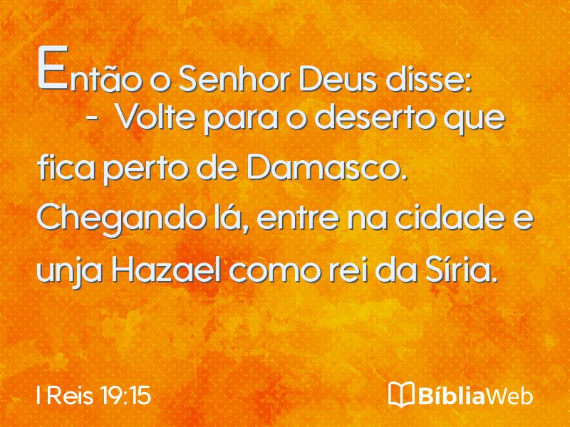 I Reis 19:15 em imagem para compartilhar