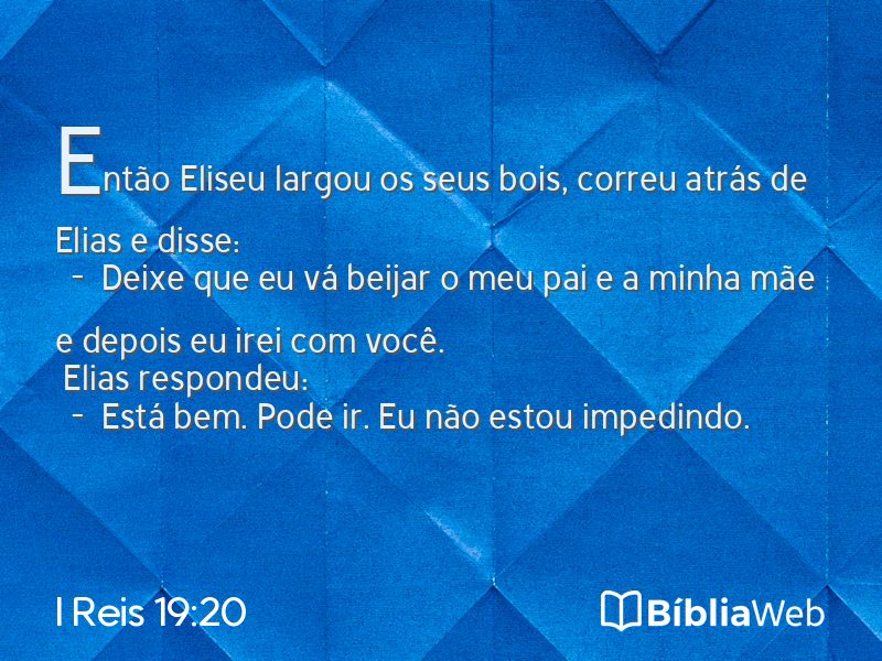 I Reis 19:20 em imagem para compartilhar