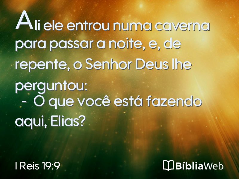 I Reis 19:9 em imagem para compartilhar