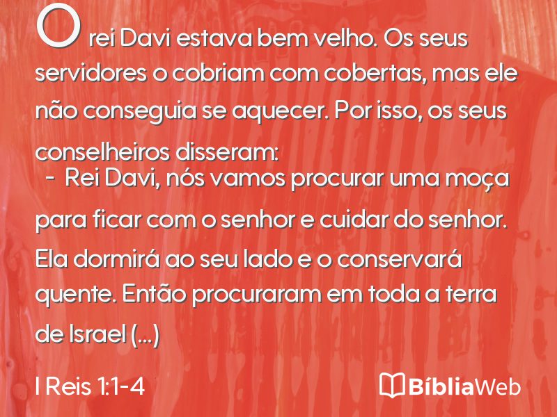 I Reis 1:1-4 em imagem para compartilhar