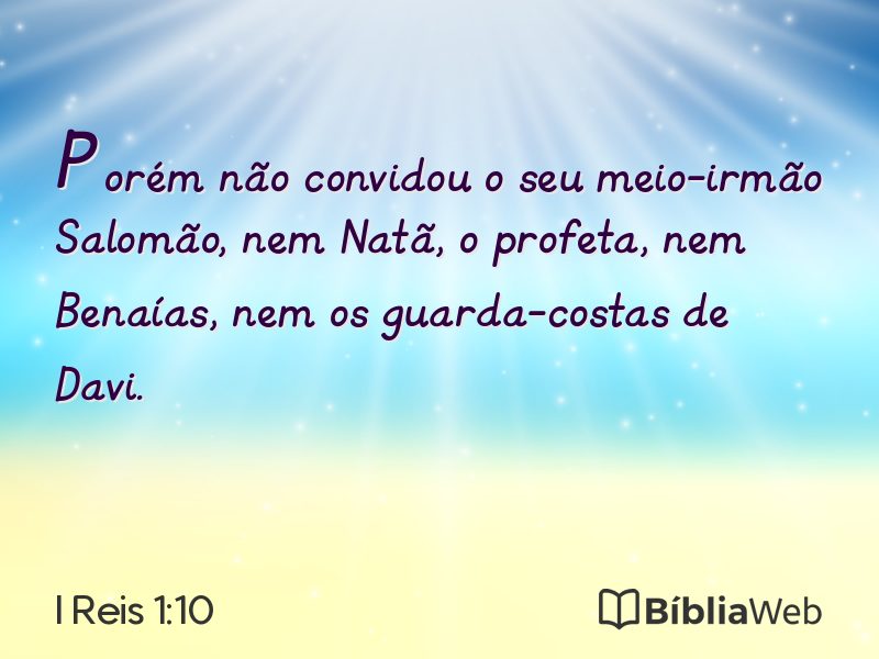 I Reis 1:10 em imagem para compartilhar