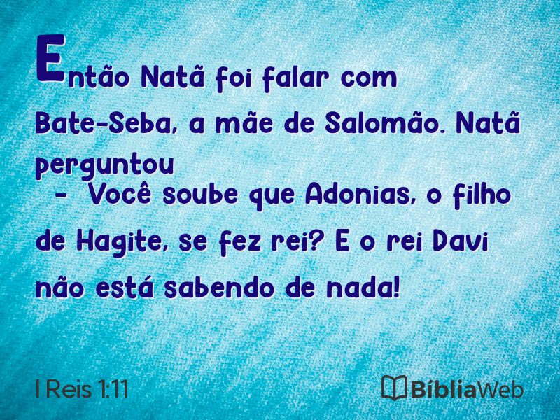 I Reis 1:11 em imagem para compartilhar