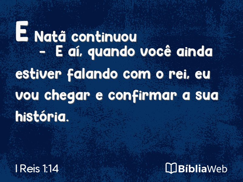 I Reis 1:14 em imagem para compartilhar