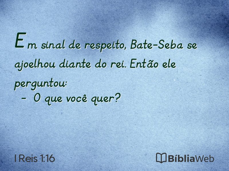 I Reis 1:16 em imagem para compartilhar
