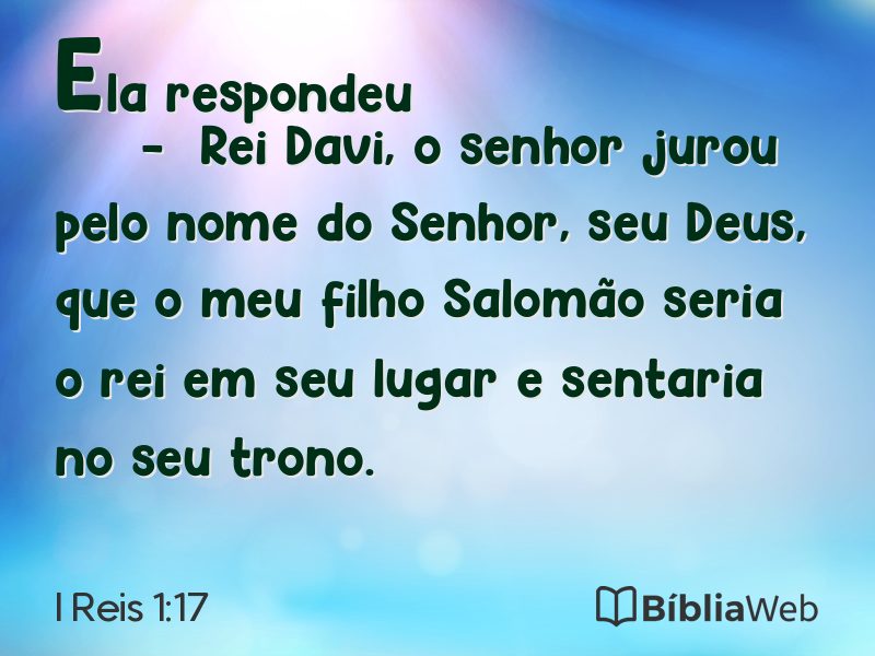 I Reis 1:17 em imagem para compartilhar