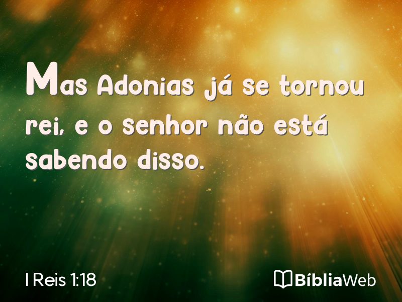 I Reis 1:18 em imagem para compartilhar