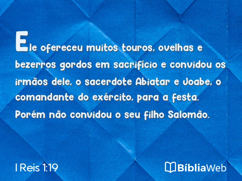 I Reis 1:19 em imagem para compartilhar