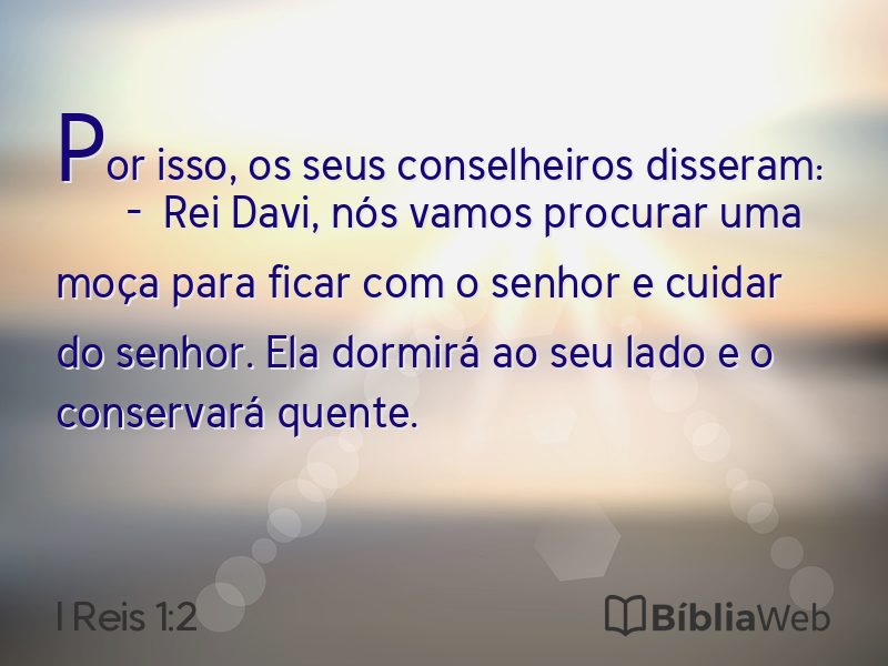 I Reis 1:2 em imagem para compartilhar