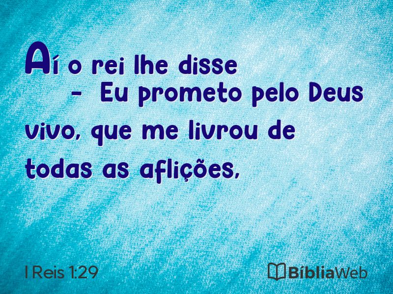 I Reis 1:29 em imagem para compartilhar