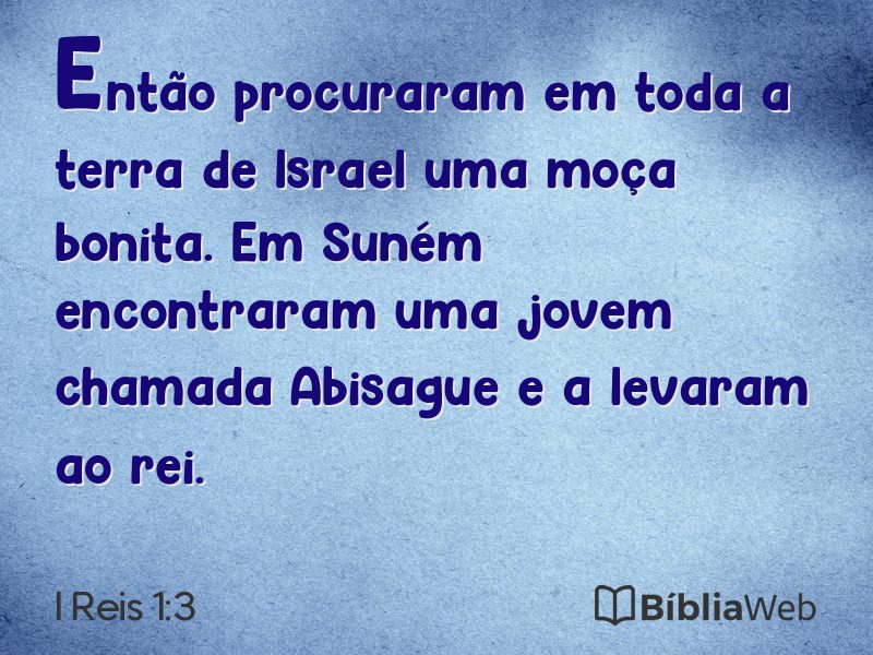 I Reis 1:3 em imagem para compartilhar