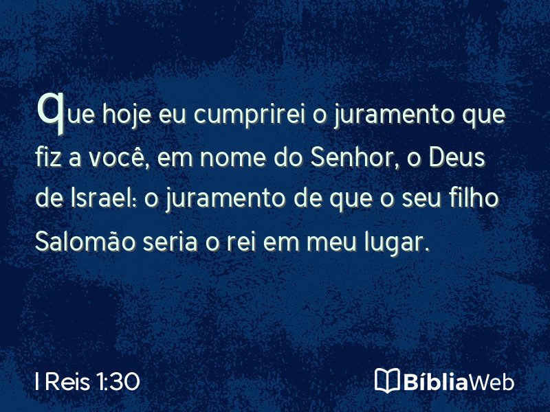 I Reis 1:30 em imagem para compartilhar