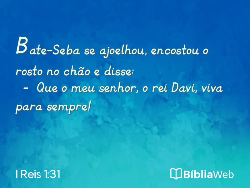 I Reis 1:31 em imagem para compartilhar