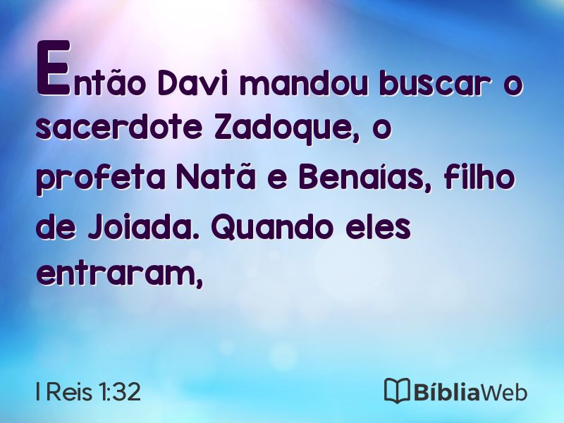 I Reis 1:32 em imagem para compartilhar