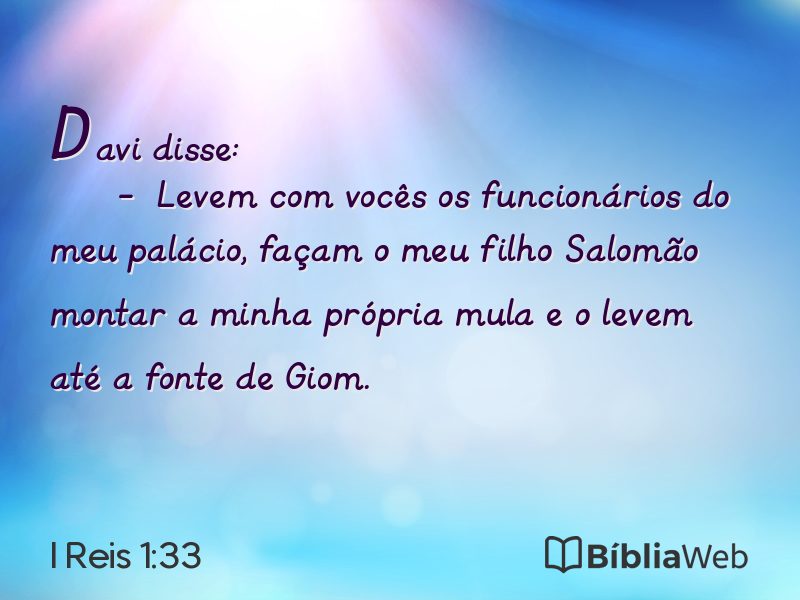 I Reis 1:33 em imagem para compartilhar