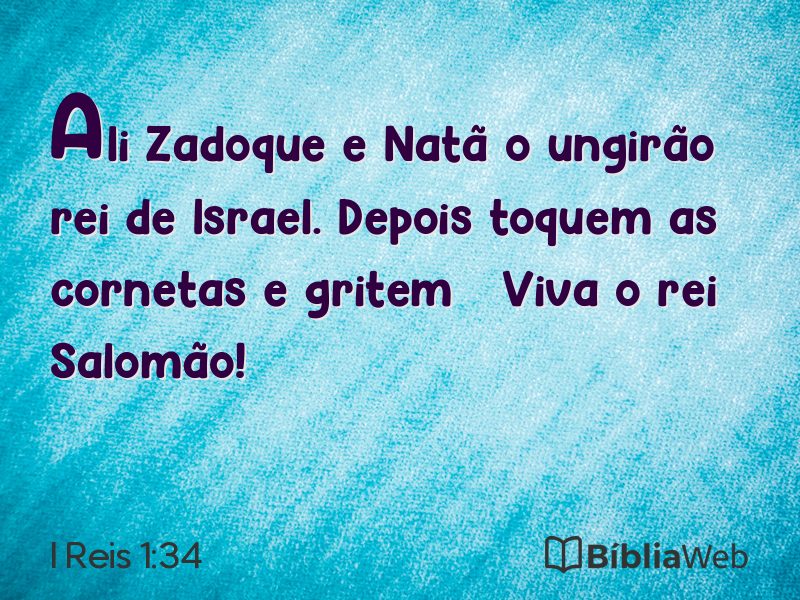 I Reis 1:34 em imagem para compartilhar