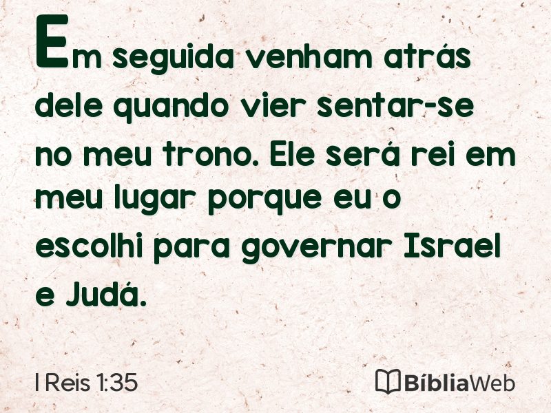 I Reis 1:35 em imagem para compartilhar
