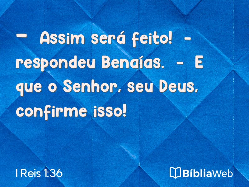 I Reis 1:36 em imagem para compartilhar