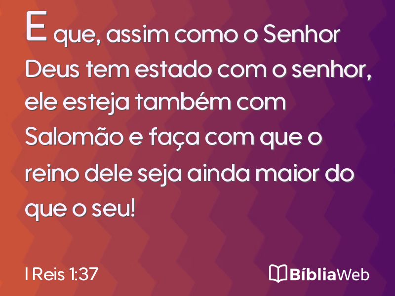 I Reis 1:37 em imagem para compartilhar