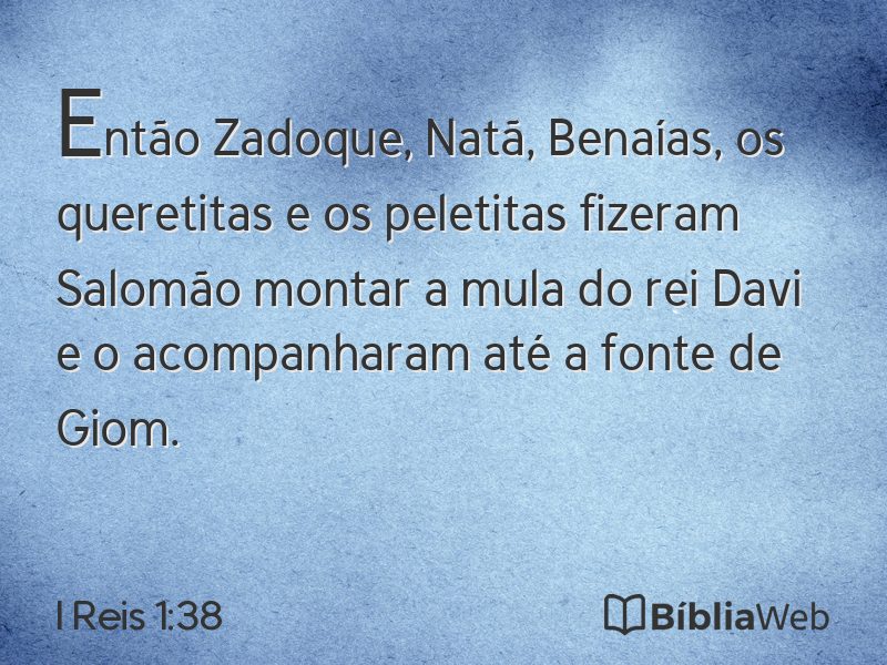 I Reis 1:38 em imagem para compartilhar