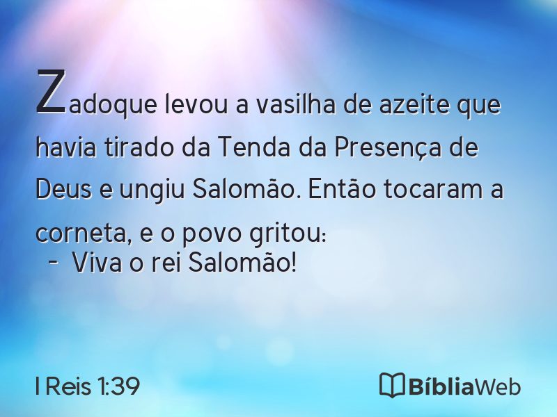 I Reis 1:39 em imagem para compartilhar