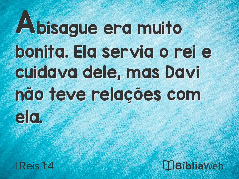 I Reis 1:4 em imagem para compartilhar