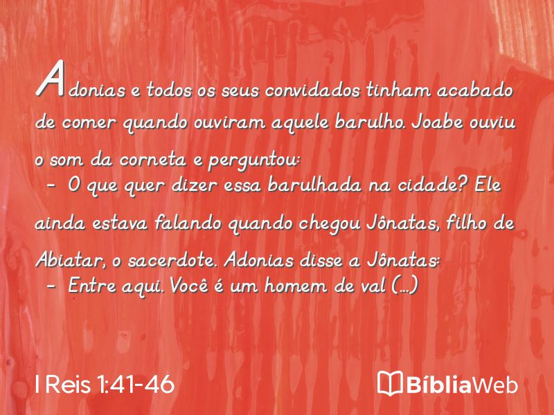 I Reis 1:41-46 em imagem para compartilhar