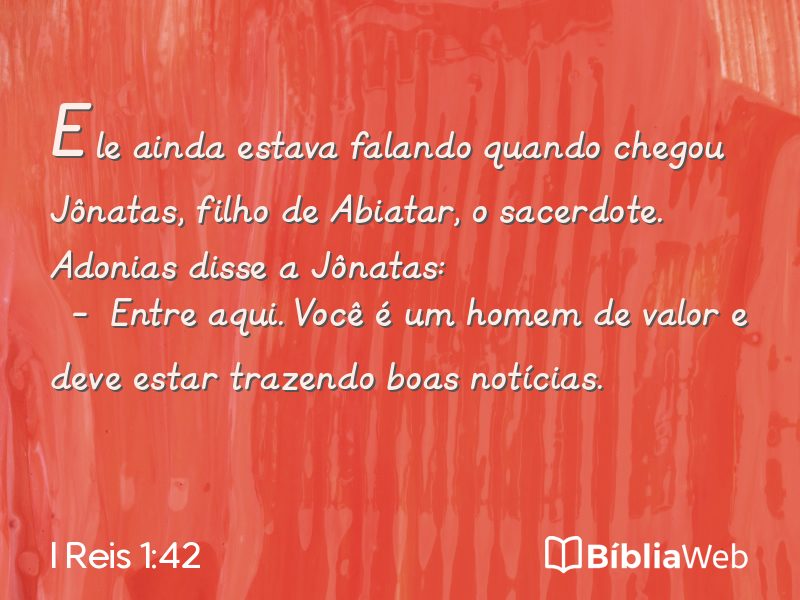 I Reis 1:42 em imagem para compartilhar
