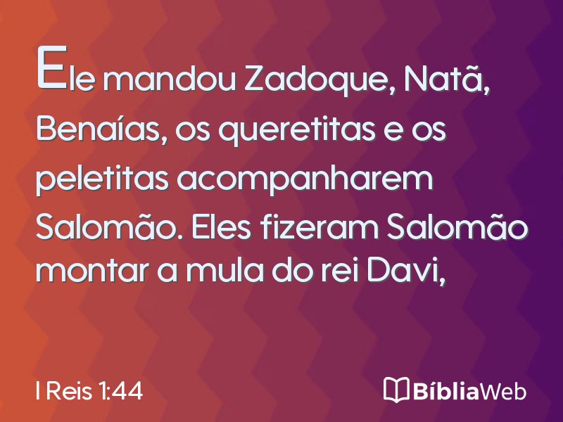 I Reis 1:44 em imagem para compartilhar