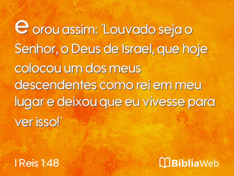 I Reis 1:48 em imagem para compartilhar