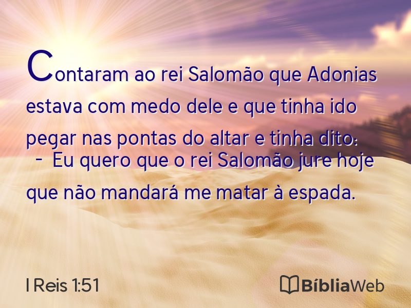 I Reis 1:51 em imagem para compartilhar
