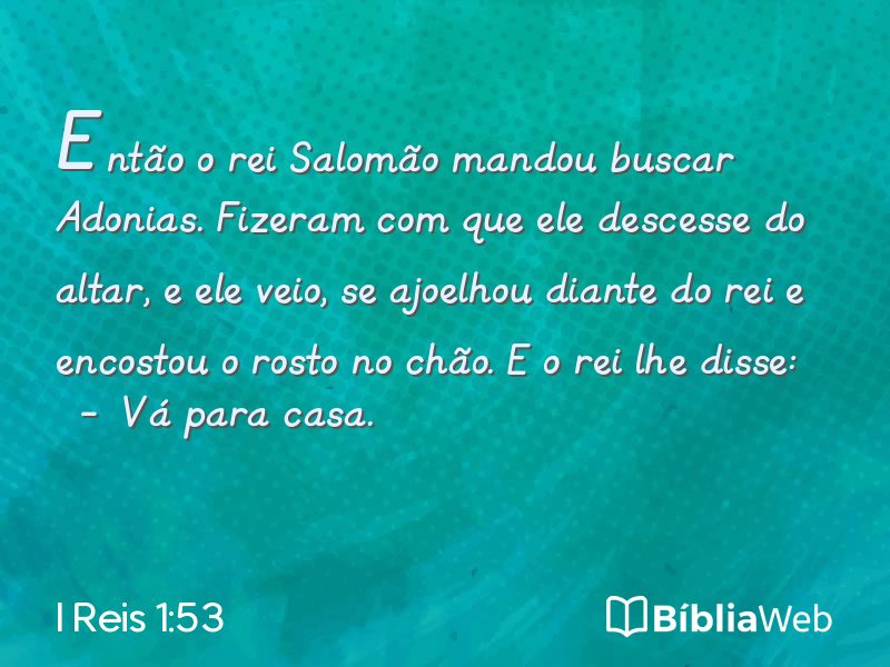 I Reis 1:53 em imagem para compartilhar