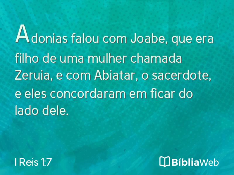 I Reis 1:7 em imagem para compartilhar