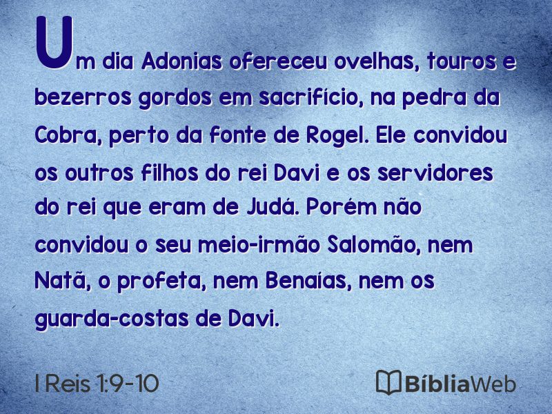 I Reis 1:9-10 em imagem para compartilhar