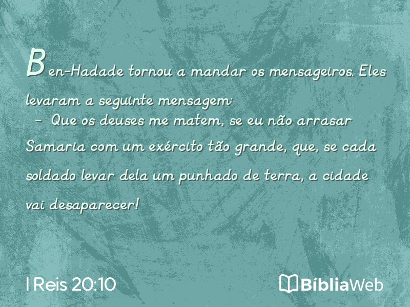 I Reis 20:10 em imagem para compartilhar