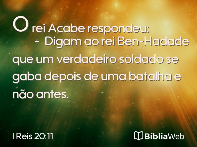 I Reis 20:11 em imagem para compartilhar