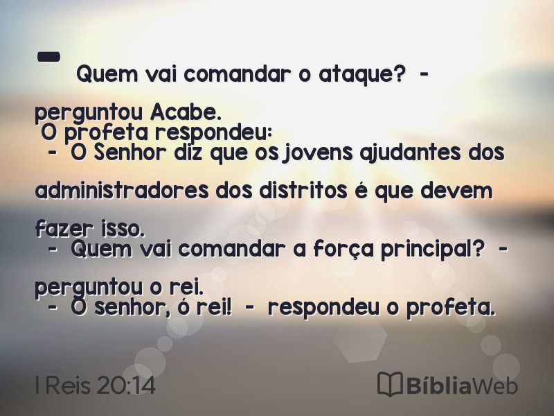 I Reis 20:14 em imagem para compartilhar