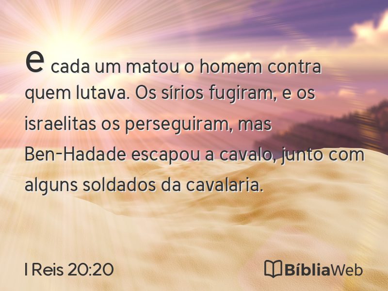 I Reis 20:20 em imagem para compartilhar