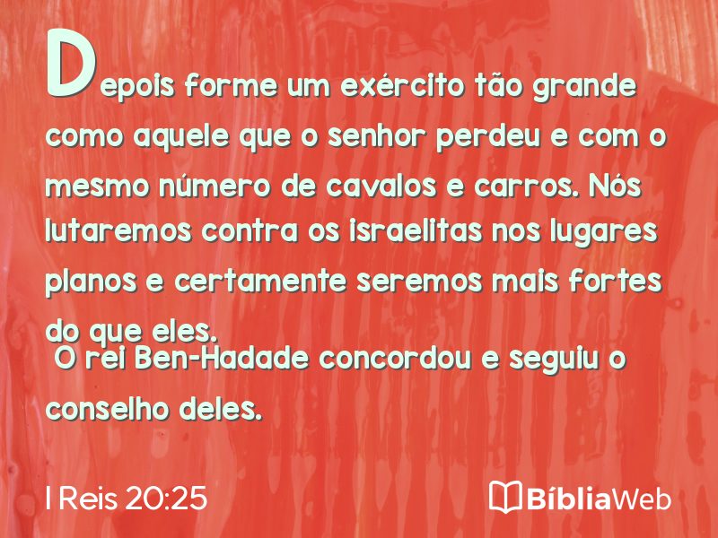 I Reis 20:25 em imagem para compartilhar